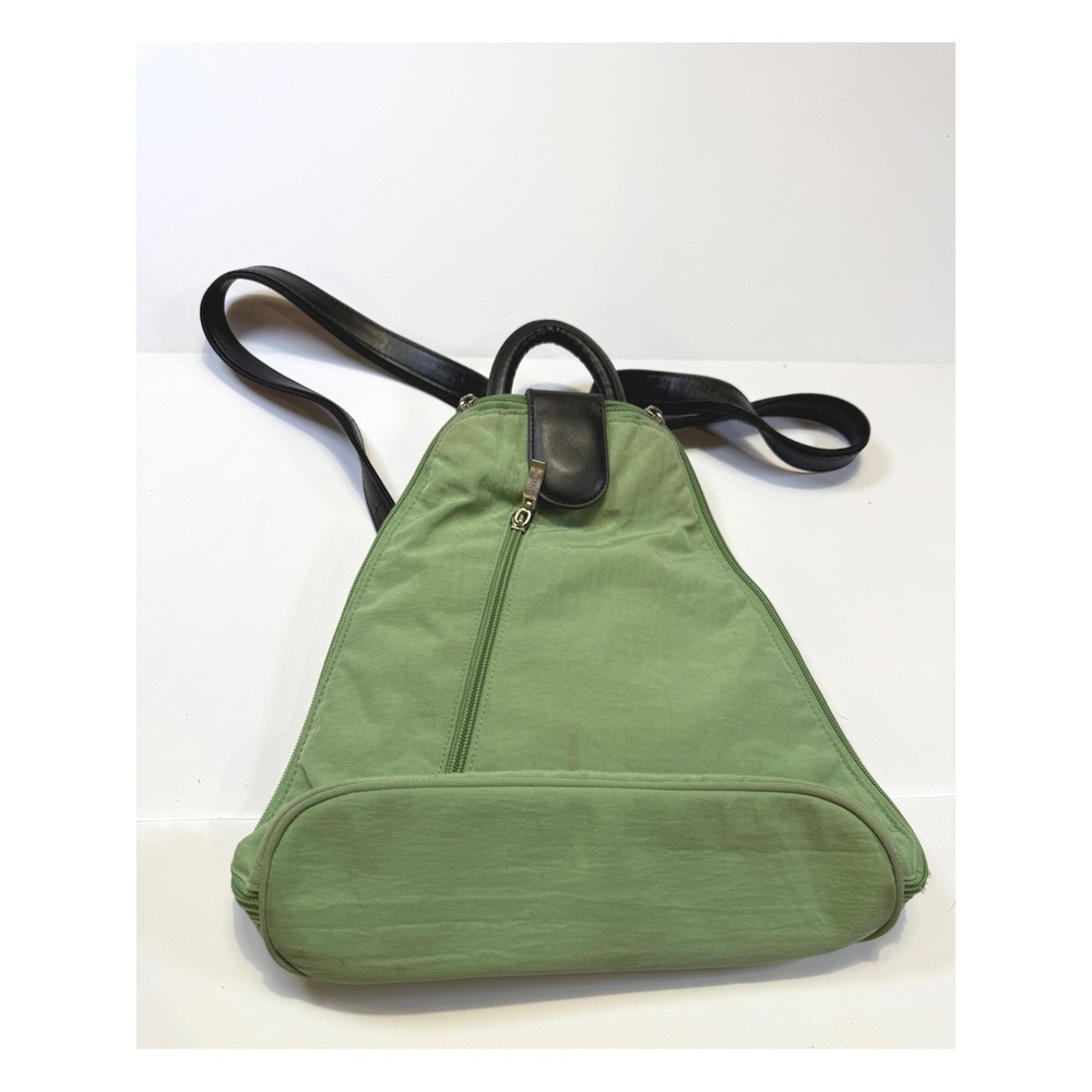 Baggallini Sage Green Nylon Triangle Sling Backpack Convertible Travel Bag